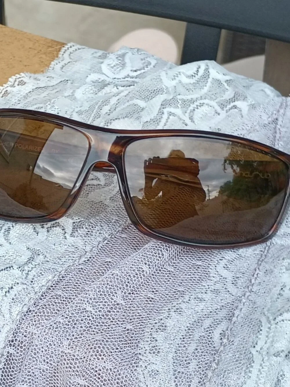 Wrap Style Polarized Sunglasses by Suncloud, OS, shades of brown & amber, EPC